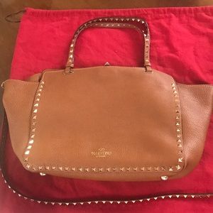Valentino Rockstud grained leather tote
